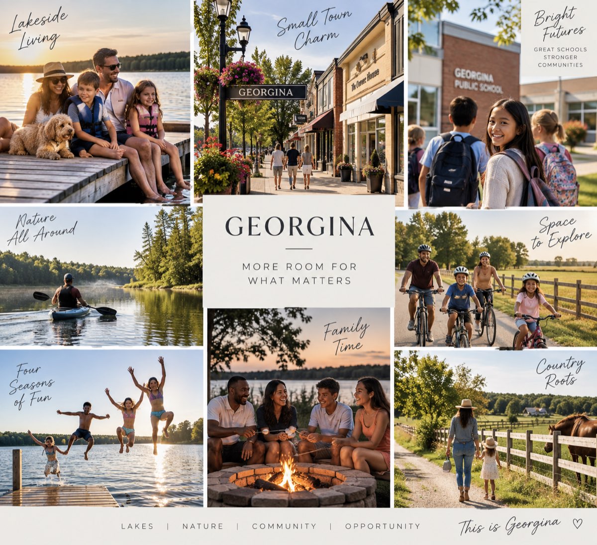 Georgina lifestyle — Lake Simcoe waterfront community near Liora Towns Keswick